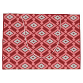 Ikat Pattern - Burgund, Grau und Korallen Große Geschenktüte (Rückseite)