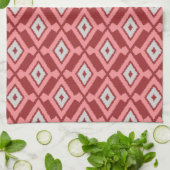 Ikat Pattern - Burgund, Grau und Korallen Handtuch (Gefaltet)