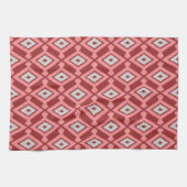 Ikat Pattern - Burgund, Grau und Korallen Handtuch (Horizontal)