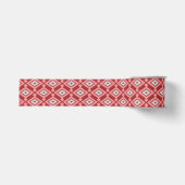 Ikat Pattern - Burgund, Grau und Korallen Ripsband (Vorderseite)