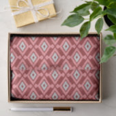 Ikat Pattern - Burgund, Grau und Korallen Seidenpapier (Geschenk)