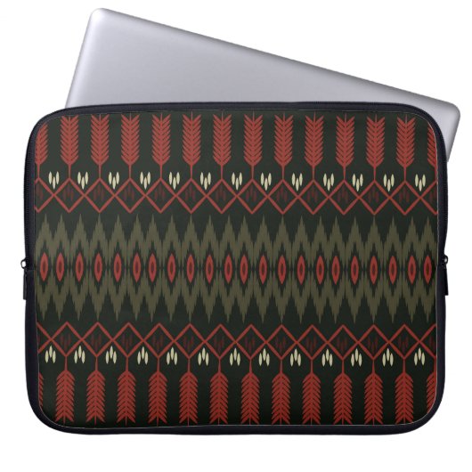ikat Pattern. Geometrisches nahtloses Ornament. et Laptopschutzhülle (Vorderseite)