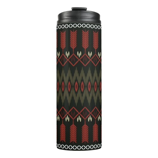 ikat Pattern. Geometrisches nahtloses Ornament. et Thermosbecher (Vorderseite)