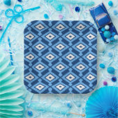 Ikat Pattern - Indigo und Denim Blue Pappteller (Party)