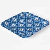 Ikat Pattern - Indigo und Denim Blue Pappteller (Gewinkelt)