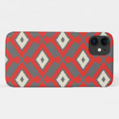 Ikat Pattern - Rot, Grau und Beige Case-Mate iPhone Hülle (Rückseite (Horizontal))