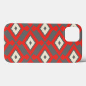 Ikat Pattern - Rot, Grau und Beige Case-Mate iPhone Hülle (Rückseite (Horizontal))