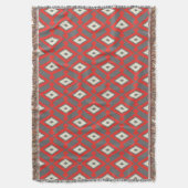 Ikat Pattern - Rot, Grau und Beige Decke (Vorderseite Vertikal)