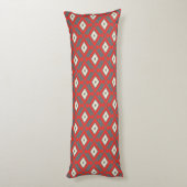 Ikat Pattern - Rot, Grau und Beige Seitenschläferkissen (Rückseite (Vertikal))