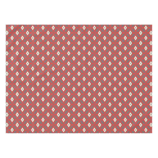 Ikat Pattern - Rot, Grau und Beige Tischdecke (Vorderseite (Horizontal))