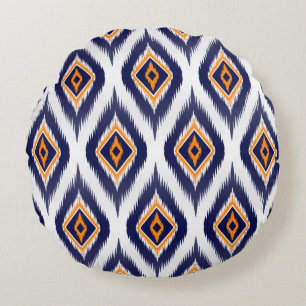 Ikat pattern textile fabric ethnic tribal motif ma rundes kissen