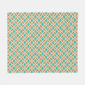 Ikat Pattern - Türkis, Taupe und Beige Fleecedecke (Vorderseite (Horizontal))