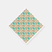 Ikat Pattern - Türkis, Taupe und Beige Serviette (Ecke)