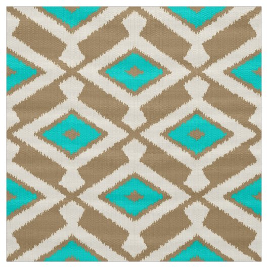 Ikat Pattern - Türkis, Taupe und Beige Stoff (Muster)