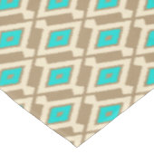 Ikat Pattern - Türkis, Taupe und Beige Tischdecke (Schrägansicht)