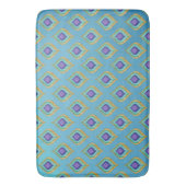 IKAT Peacock Feather Pattern Ombre Wash Hintergrun Badematte (Vorderseite Vertikal)