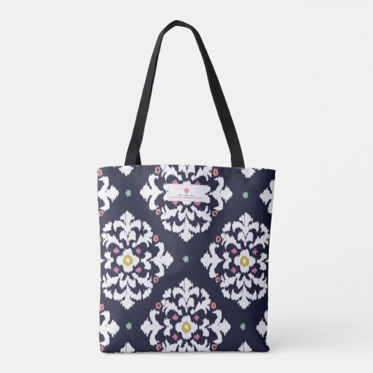 Ikat + Rosa Apple-Lehrer Tasche (Rückseite)