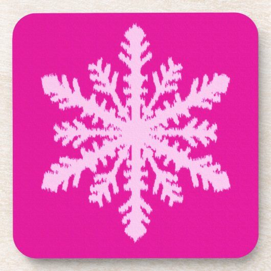 Ikat-Schneeflocke - Fuchsia und Eisrosa Untersetzer (Vorderseite)
