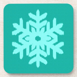 Ikat-Schneeflocke - Türkis und Aquamarin Getränkeuntersetzer