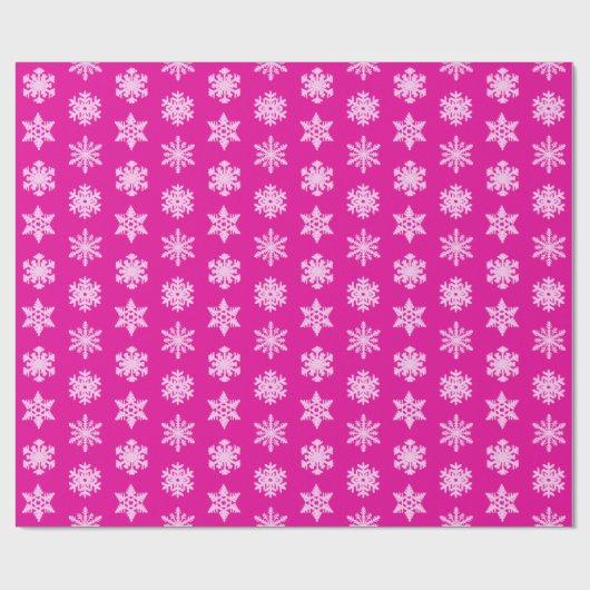 Ikat Schneeflocken - Fuchsien- und Eisrosa Geschenkpapier (Flach)
