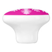 Ikat Schneeflocken - Fuchsien- und Eisrosa Keramikknauf (Seitenansicht)