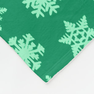 Ikat-Schneeflocken - Kiefer- und Minzgrün Fleecedecke