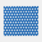 Ikat Schneeflocken - Kobaltblau und -WEISS Fleecedecke (Vorderseite (Horizontal))