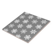 Ikat-Schneeflocken - Kohle grau und weiß Fliese (Seite)