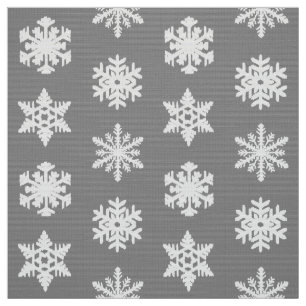 Ikat-Schneeflocken - Kohle grau und weiß Stoff