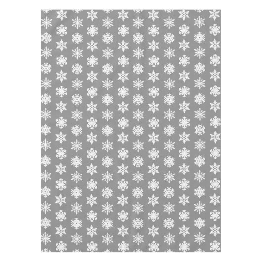 Ikat-Schneeflocken - Kohle grau und weiß Tischdecke (Vorderseite)