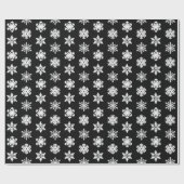 Ikat-Schneeflocken - Schwarzweiß Geschenkpapier (Flach)