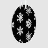 Ikat-Schneeflocken - Schwarzweiß Ornament (Vorderseite)