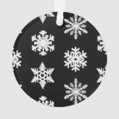 Ikat-Schneeflocken - Schwarzweiß Ornament (Rückseite)
