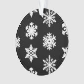 Ikat-Schneeflocken - Schwarzweiß Ornament (Vorderseite)