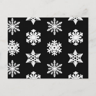 Ikat-Schneeflocken - Schwarzweiß Postkarte