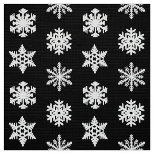 Ikat Schneeflocken - Schwarzweiss Stoff