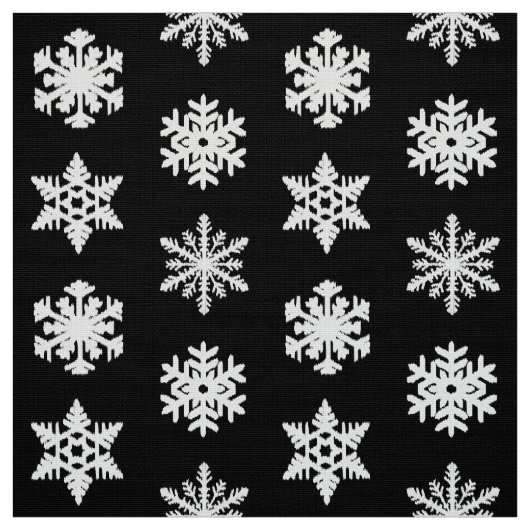 Ikat-Schneeflocken - Schwarzweiß Stoff (Muster)