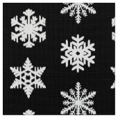 Ikat-Schneeflocken - Schwarzweiß Stoff (Nahaufnahme)
