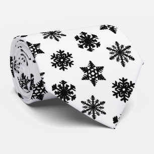 Ikat-Schneeflocken - weiß und schwarz Krawatte