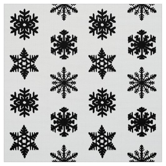 Ikat-Schneeflocken - weiß und schwarz Stoff (Muster)