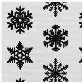 Ikat-Schneeflocken - weiß und schwarz Stoff (Nahaufnahme)
