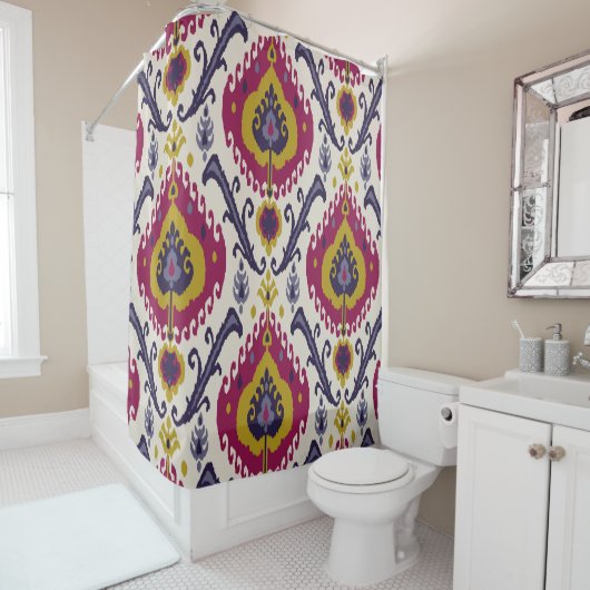 Ikat seamless pattern background Traditional patte Duschvorhang (Beispiel)