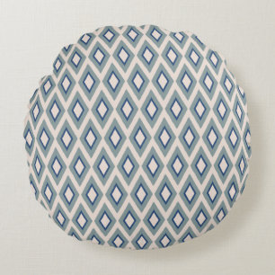 Ikat Series Geometric Rundes Kissen