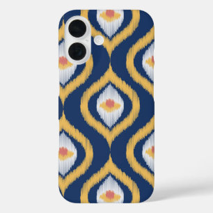 Ikat Series Ogee Blue iPhone 16 Hülle