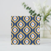 Ikat Series Ogee Blue Flat Card (Stehend Vorderseite)