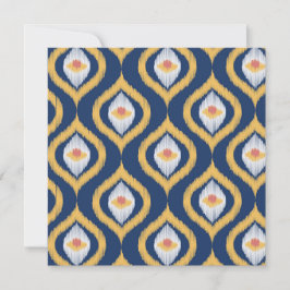 Ikat Series Ogee Blue Flat Card