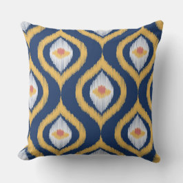 Ikat Series Ogee Blue Kissen