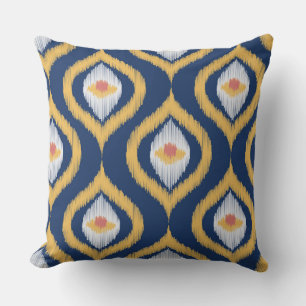 Ikat Series Ogee Blue Kissen