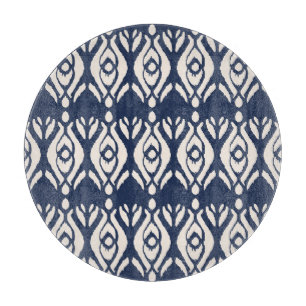 Ikat Shibori Druck: Ethnische Wasserfarben Textur Schneidebrett