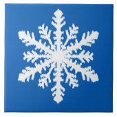 Ikat Snowflake 1 von 4 - Kobalt blau und weiß Fliese (Vorderseite)